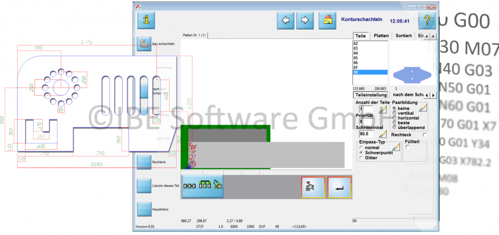 Schachtelsoftware cncCUT Schachtelengine,  Schneiden, CAD/CAM